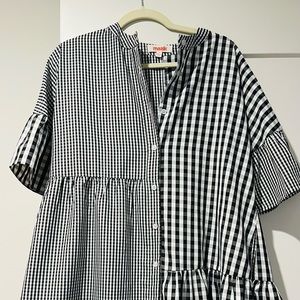 ❤️Gingham Patchwork Dress. Black and White.